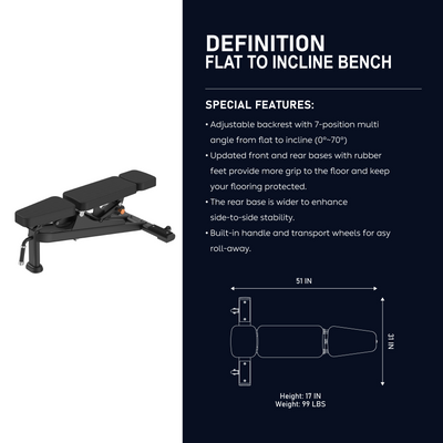 Hudson Commercial Flat Incline Bench FID85