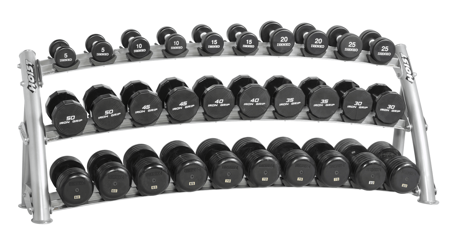 HOIST 3461 Horizontal Dumbbell Rack (1, 2, or 3 tiers)