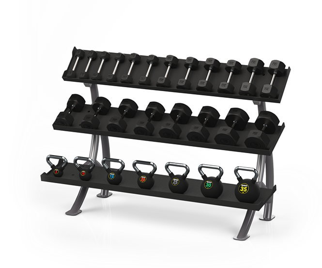 Batca FZ-11 3 Tier 6ft Dumbbell/Kettlebell Rack