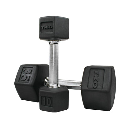 TKO Tri Grip Rubber Hex Dumbbell