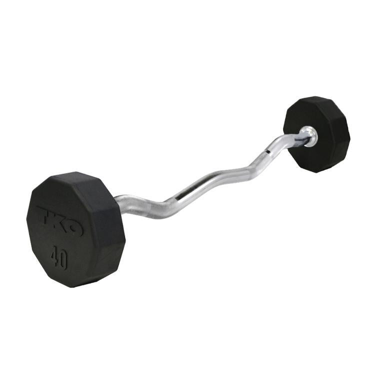 Fixed Ten-Sided Curl Bar, Rubber